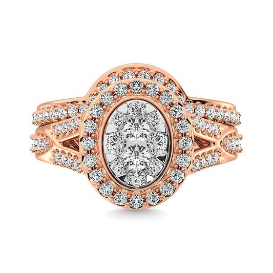 Diamond 1 1/5 Ct.Tw. Bridal Ring in 14K Rose Gold