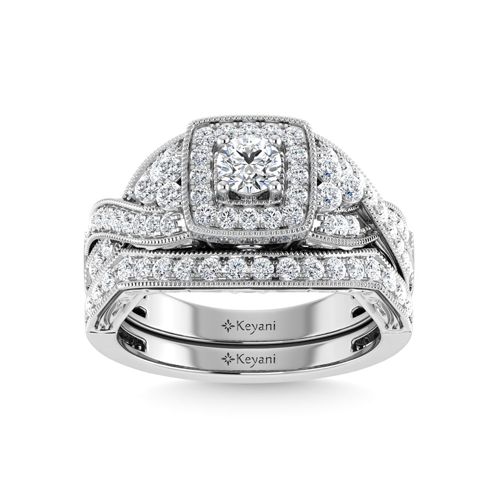 Diamond 1 Ct.Tw. Bridal Ring in 14K White Gold
