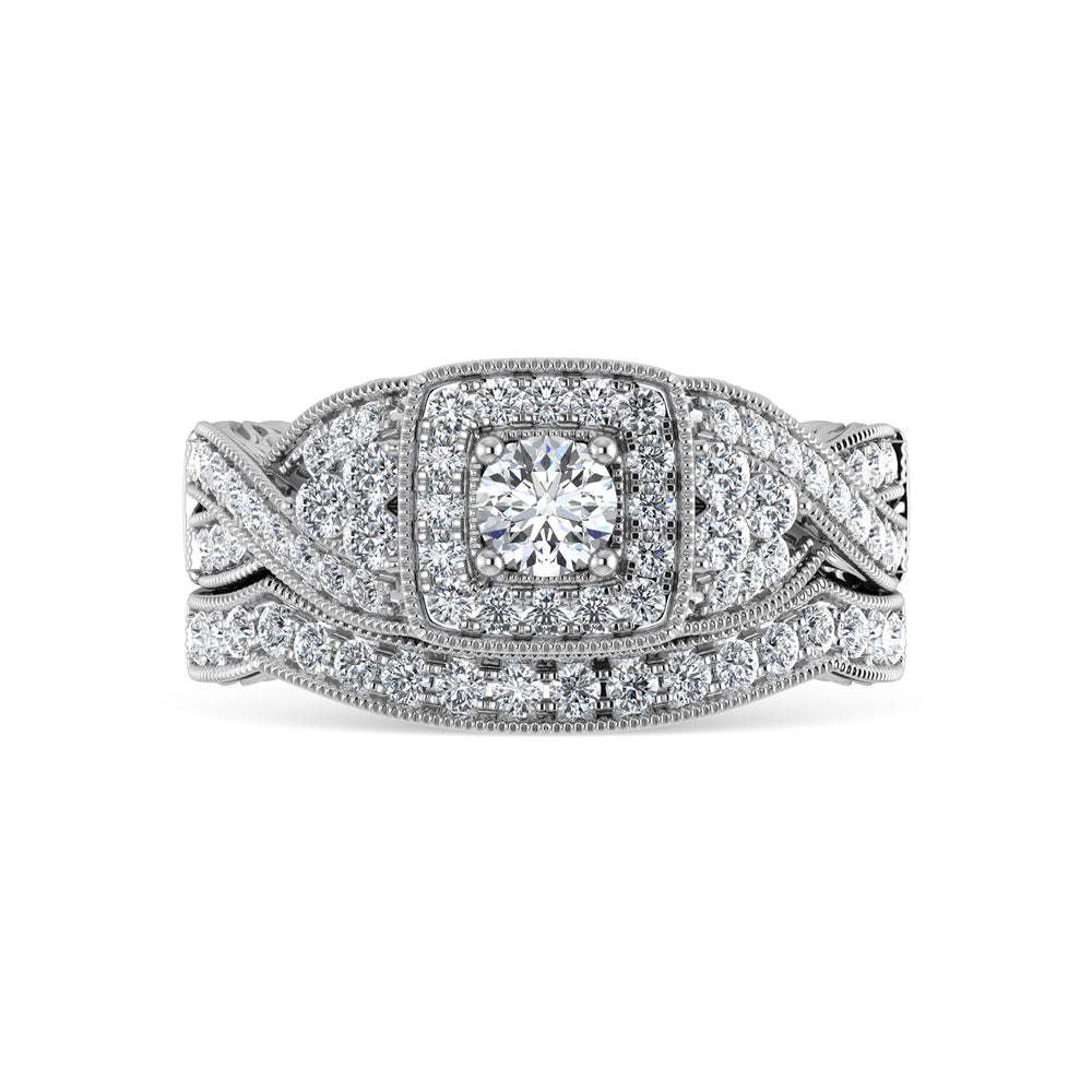 Diamond 1 Ct.Tw. Bridal Ring in 14K White Gold