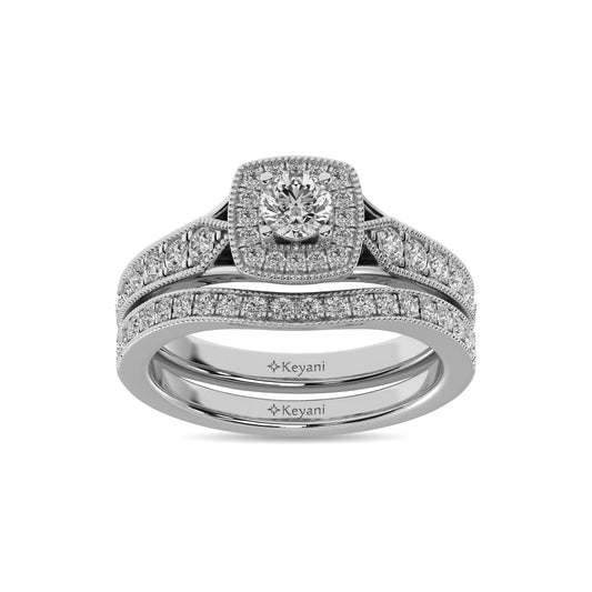 Diamond 1 Ct.Tw. Bridal Ring in 14K White Gold
