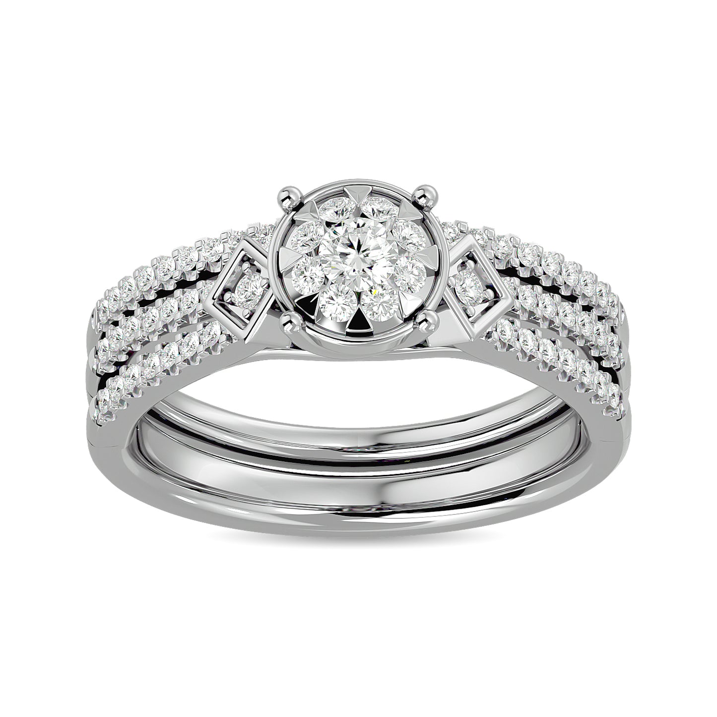 Diamond 1/2 Ct.tw Bridal Ring in 14K White Gold