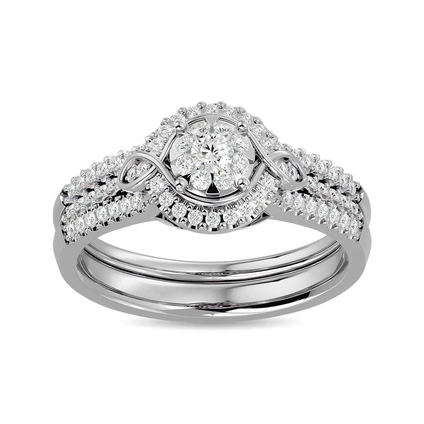 Diamond 1/2 Ct.tw Bridal Ring in 14K White Gold