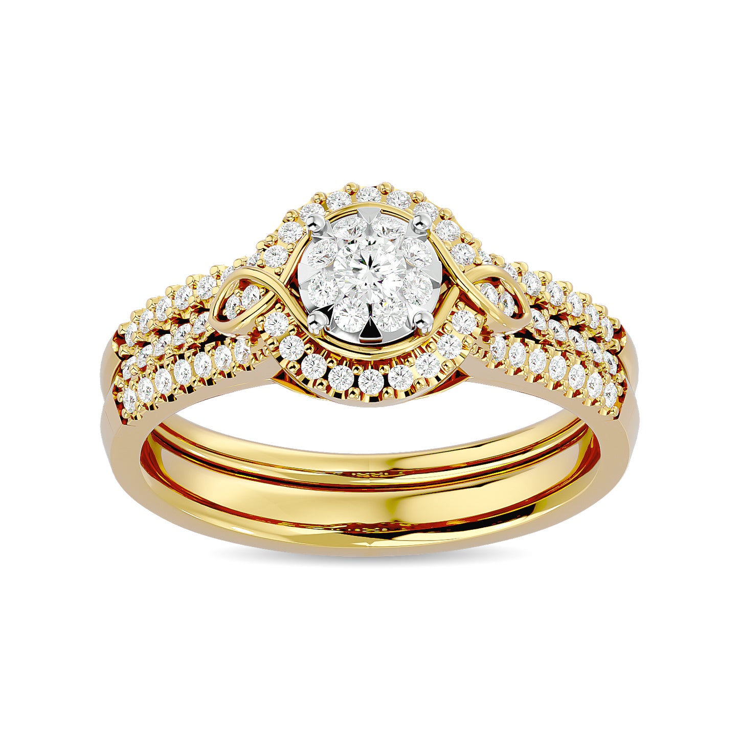 Diamond 1/2 Ct.tw Bridal Ring in 14K Yellow Gold
