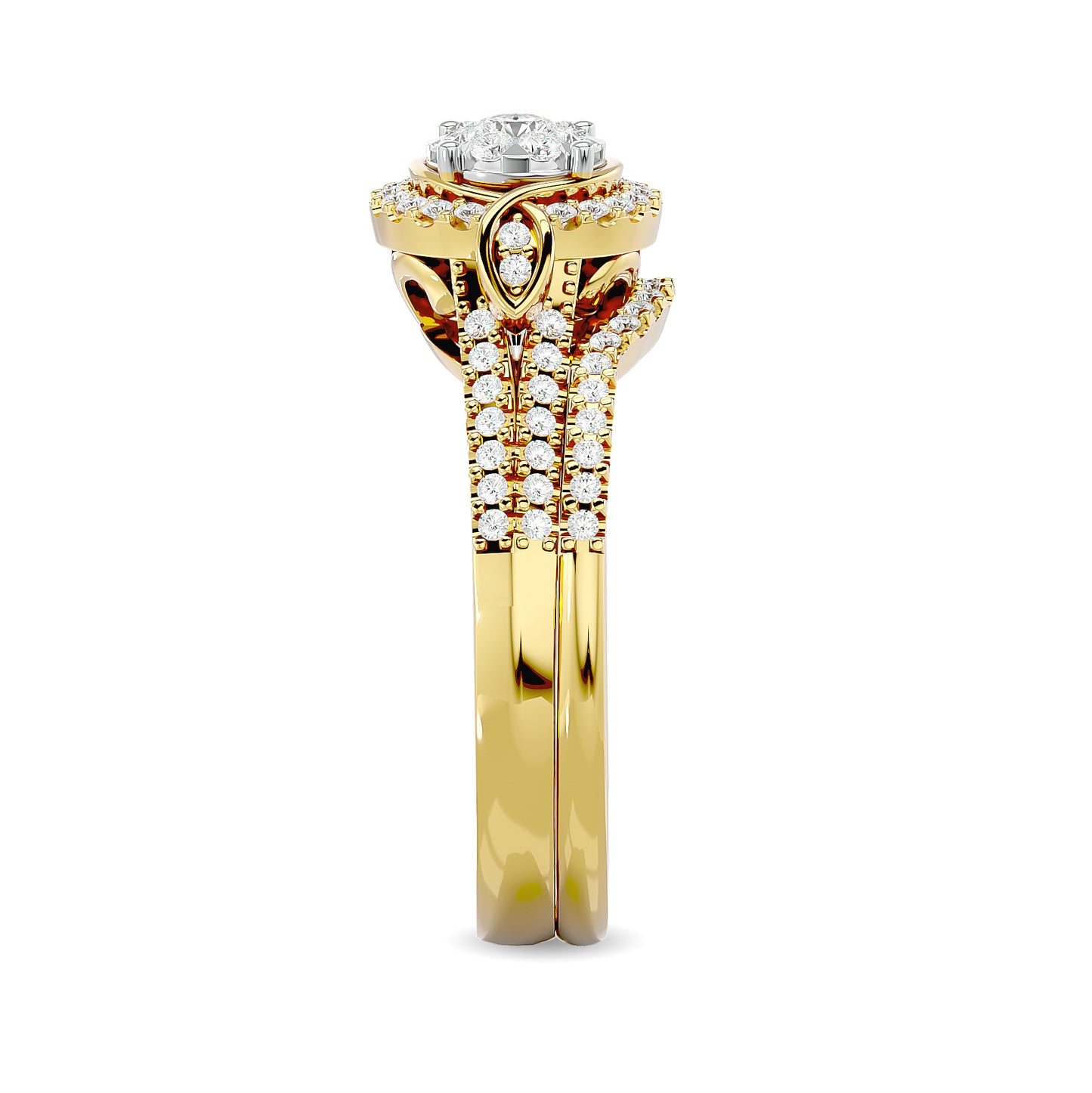 Diamond 1/2 Ct.tw Bridal Ring in 14K Yellow Gold