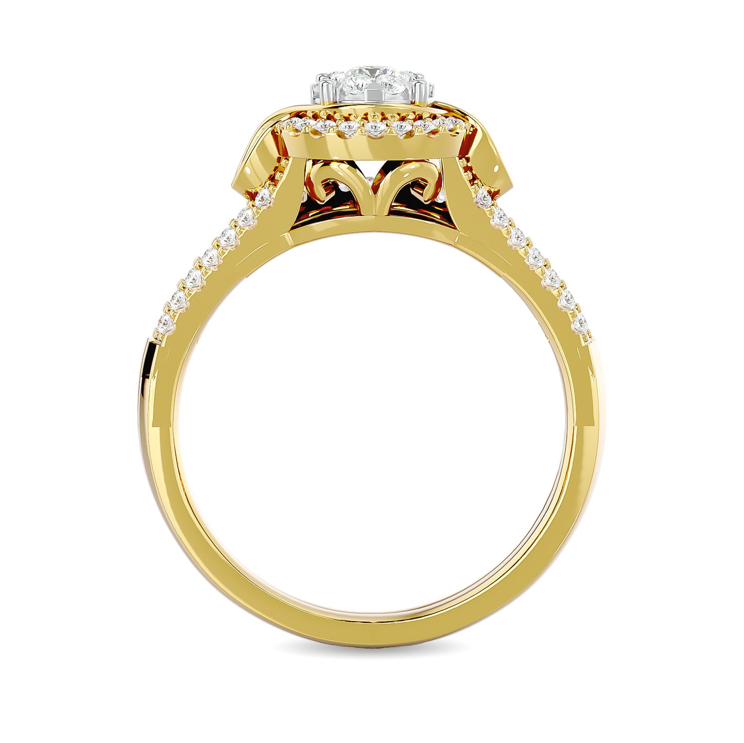 Diamond 1/2 Ct.tw Bridal Ring in 14K Yellow Gold