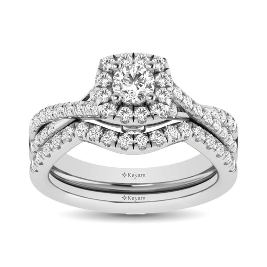14KT White Gold 1Ct.Tw. Diamond keyani Bridal Ring