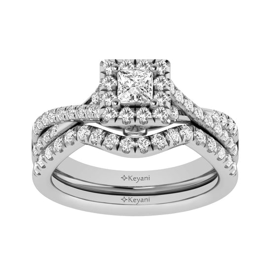 14KT White Gold 1Ct.Tw. Diamond keyani Bridal Ring