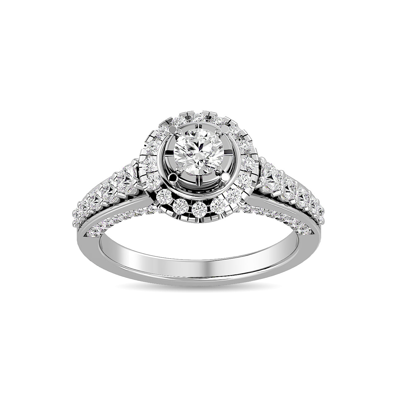 Diamond 1 Ct.Tw. Bridal Ring in 14K White Gold