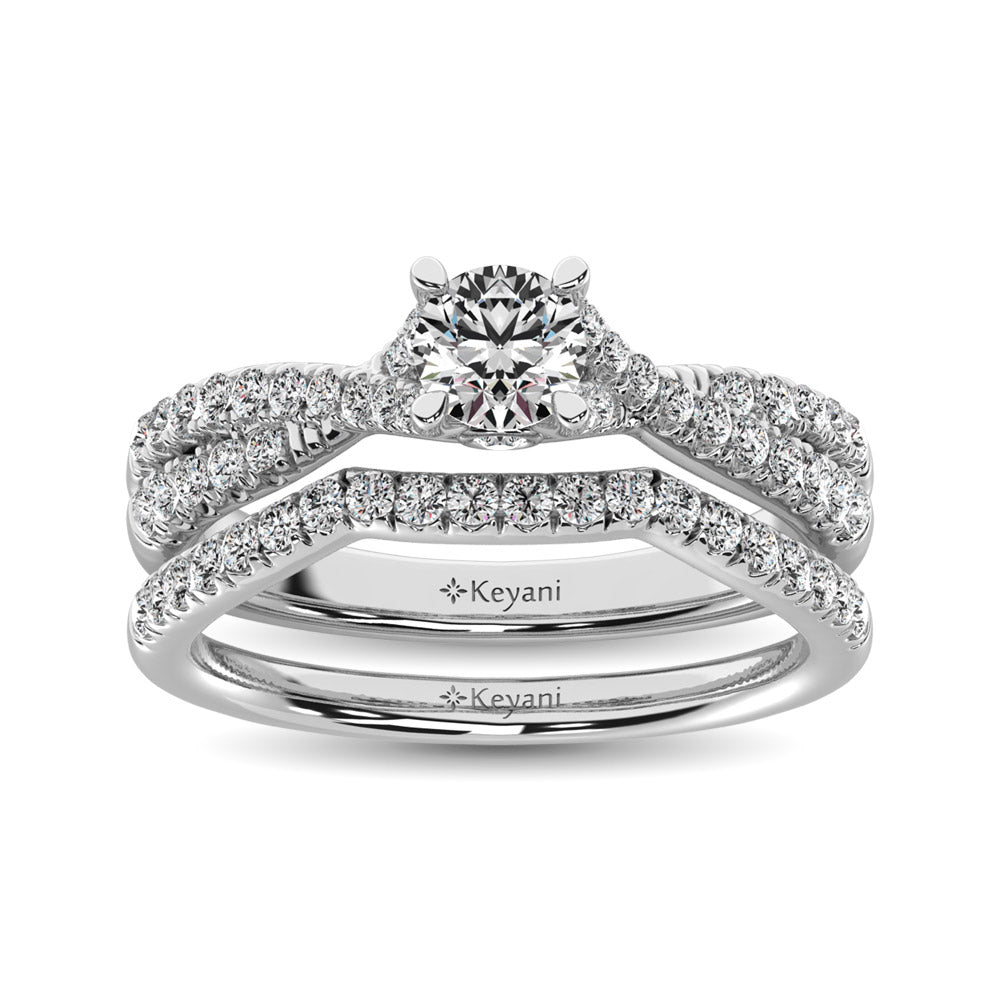 Diamond 1 Ct.Tw. Bridal Ring in 14K White Gold