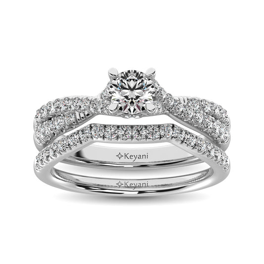 Diamond 1 Ct.Tw. Bridal Ring in 14K White Gold