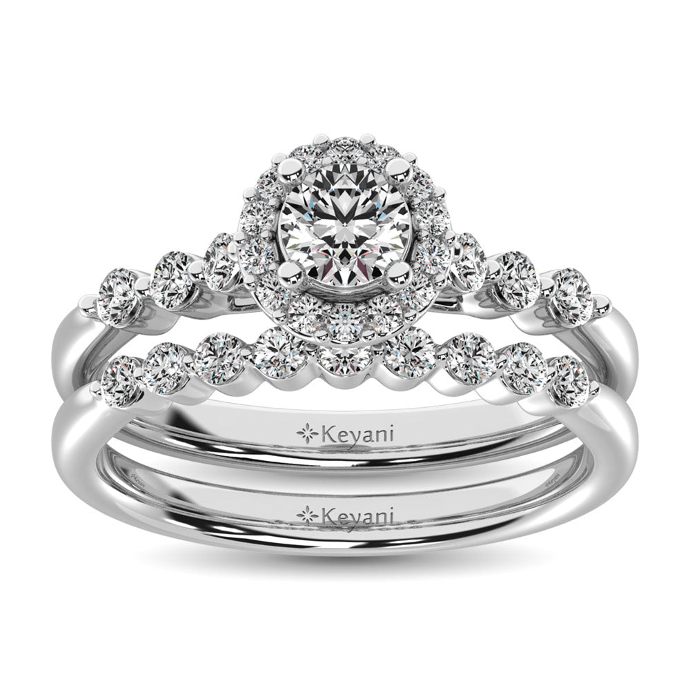 Diamond 1 Ct.Tw. Bridal Ring in 14K White Gold