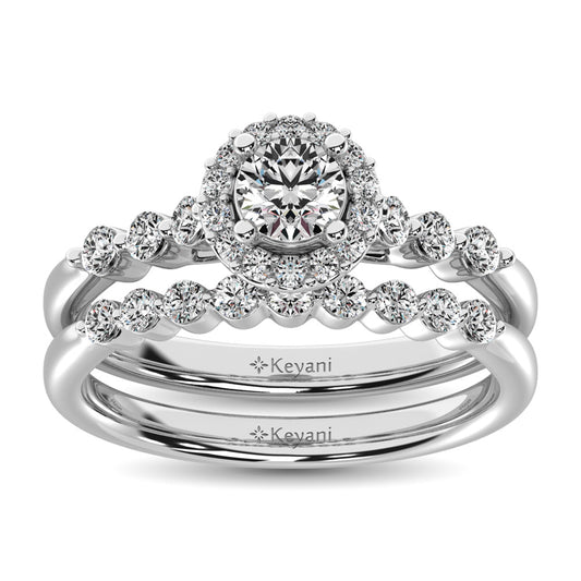 Diamond 1 Ct.Tw. Bridal Ring in 14K White Gold
