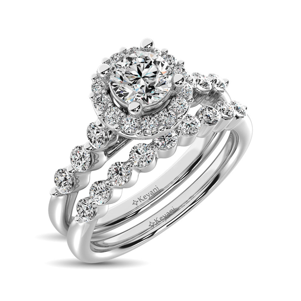 Diamond 1 Ct.Tw. Bridal Ring in 14K White Gold