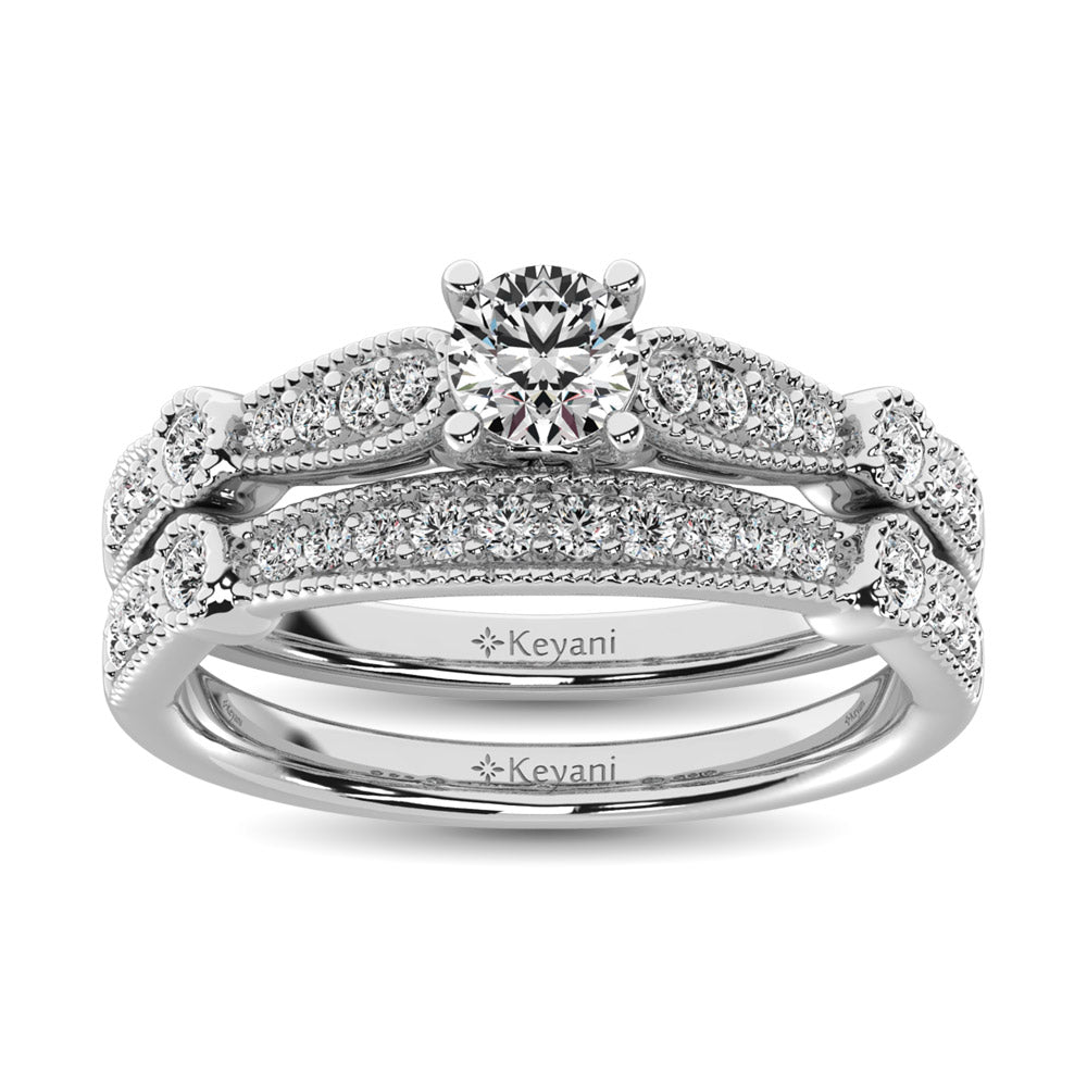 Diamond 1/2 Ct.Tw. Bridal Ring in 14K White Gold