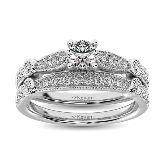 Diamond 1/2 Ct.Tw. Bridal Ring in 14K White Gold