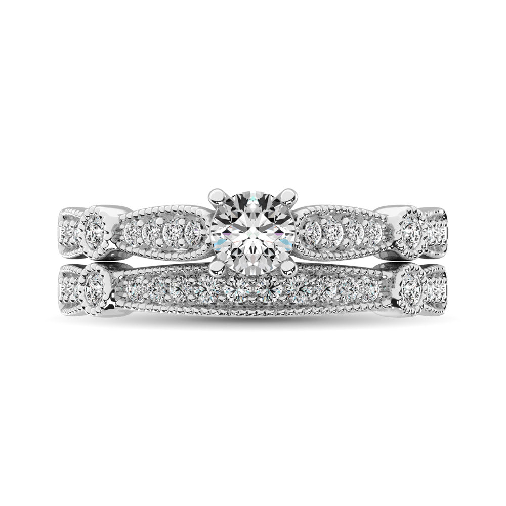Diamond 1/2 Ct.Tw. Bridal Ring in 14K White Gold