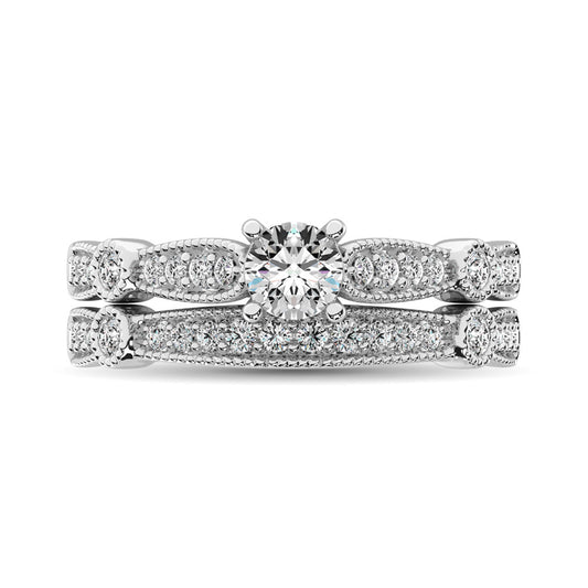 Diamond 1/2 Ct.Tw. Bridal Ring in 14K White Gold