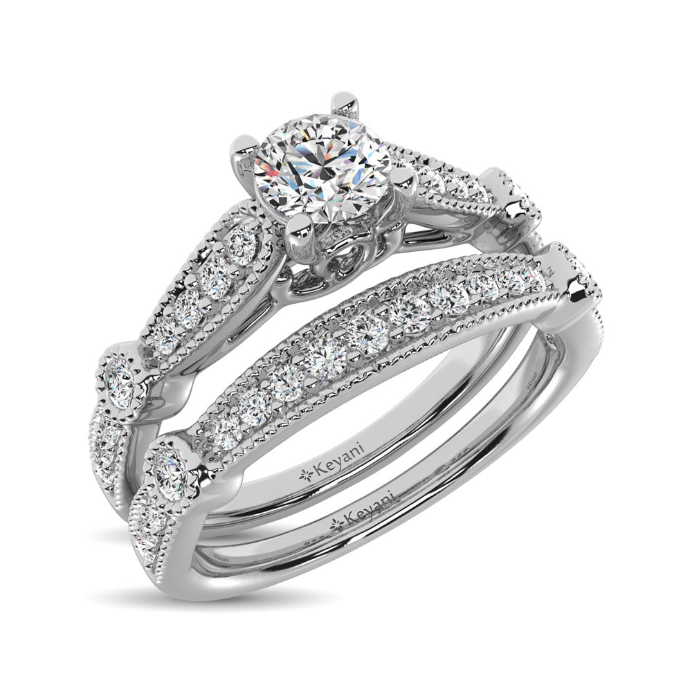 Diamond 3/4 Ct.Tw. Bridal Ring in 14K White Gold