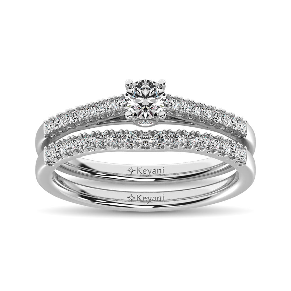 Diamond 1/2 Ct.Tw. Bridal Ring in 14K White Gold