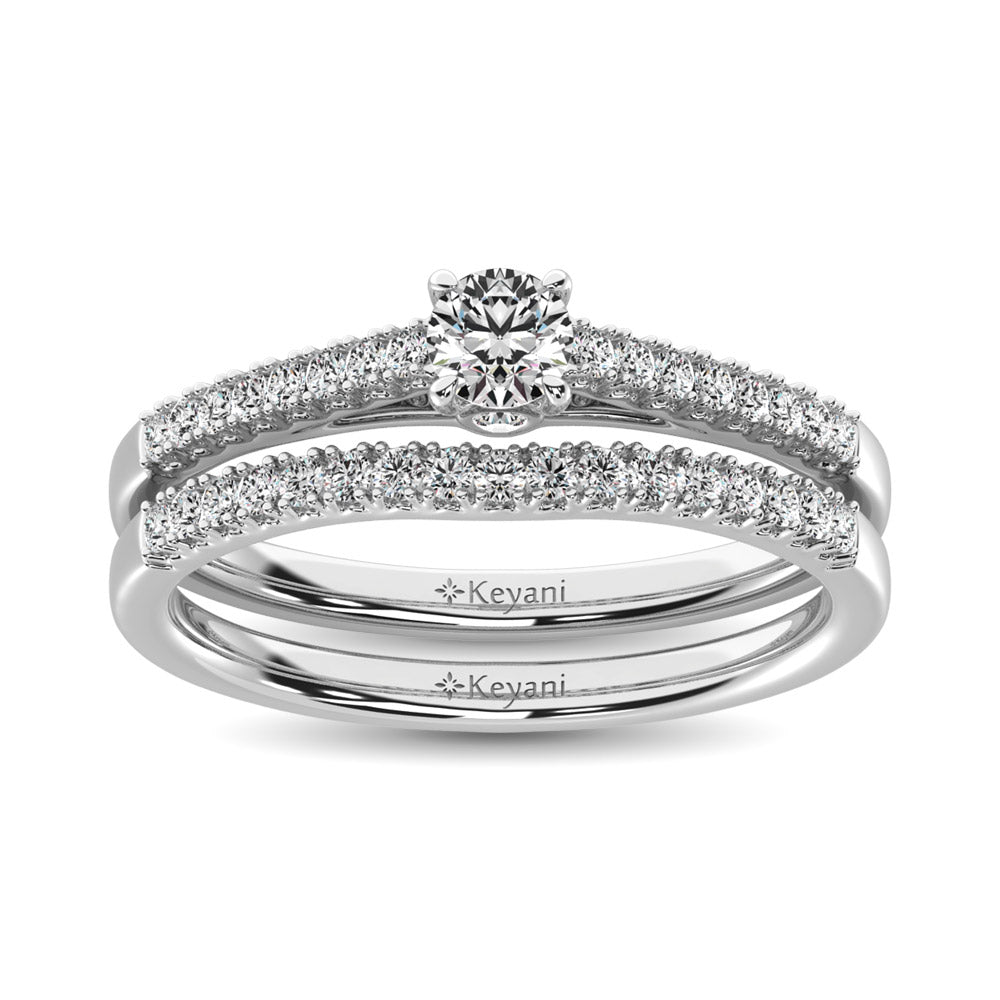 Diamond 1 Ct.Tw. Bridal Ring in 14K White Gold