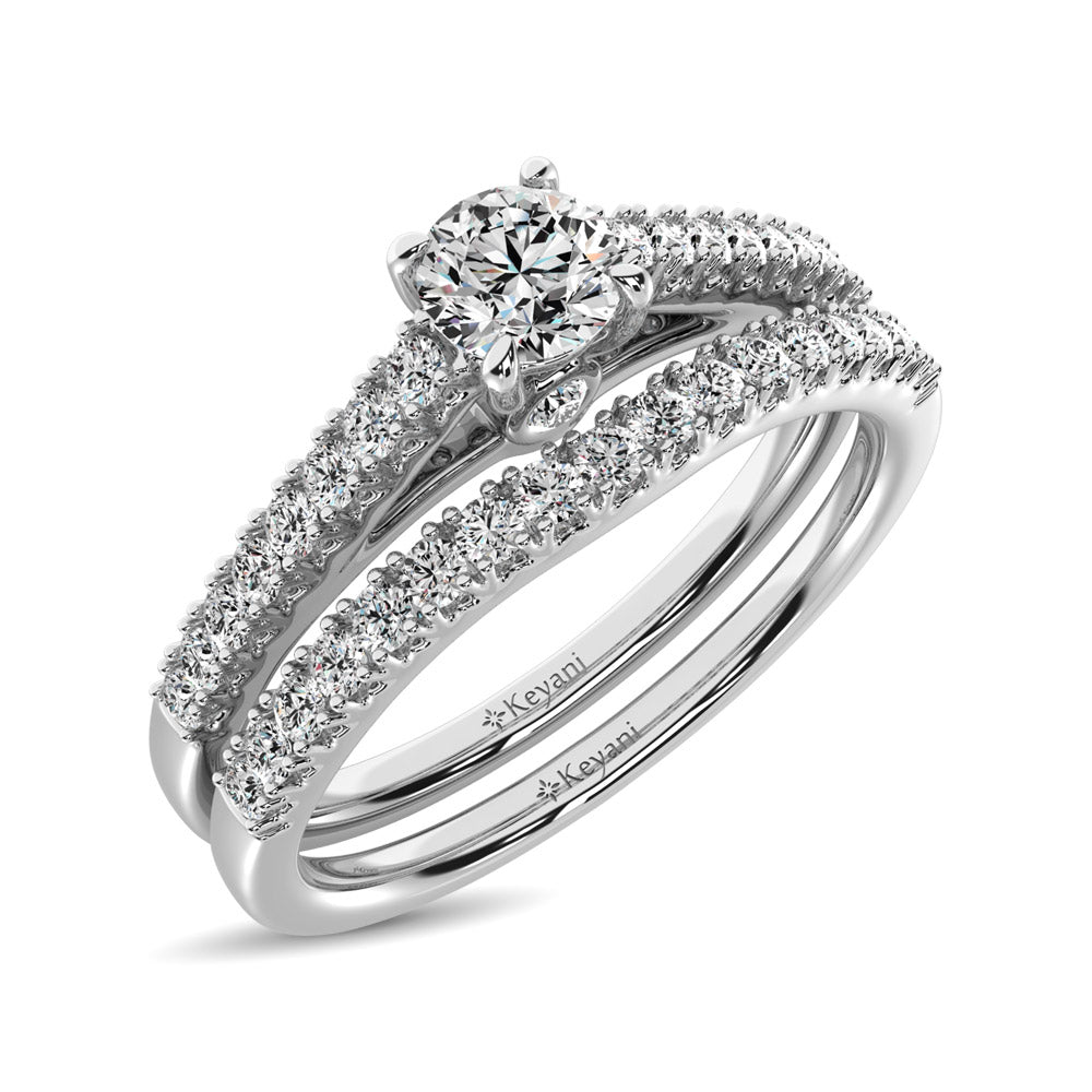 Diamond 1 Ct.Tw. Bridal Ring in 14K White Gold