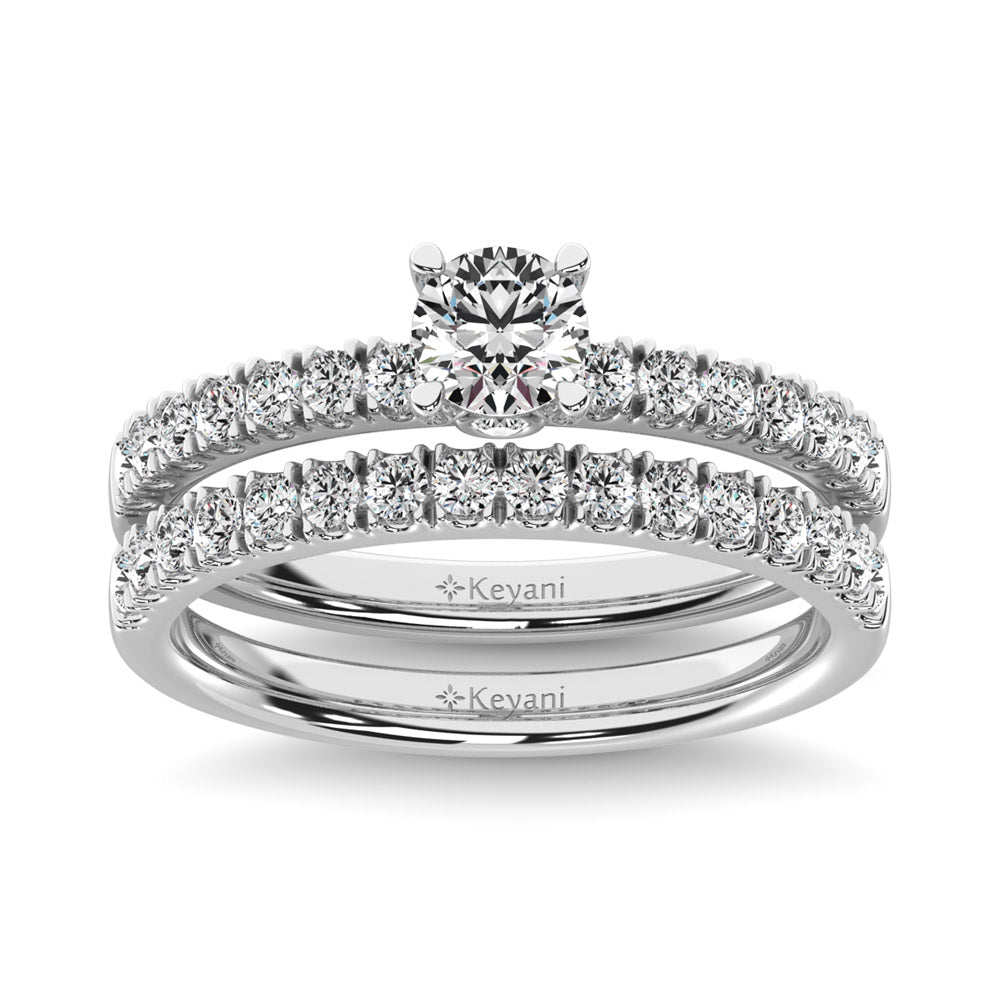 Diamond 1 Ct.Tw. Bridal Ring in 14K White Gold