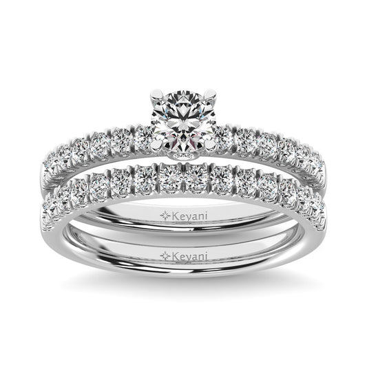 Diamond 1 Ct.Tw. Bridal Ring in 14K White Gold