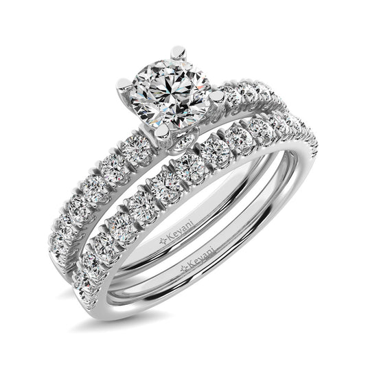 Diamond 1 Ct.Tw. Bridal Ring in 14K White Gold