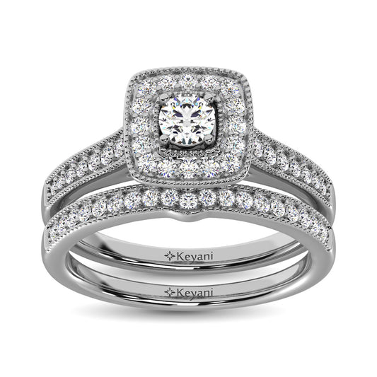 Diamond 3/4 Ct.Tw. Bridal Ring in 14K White Gold