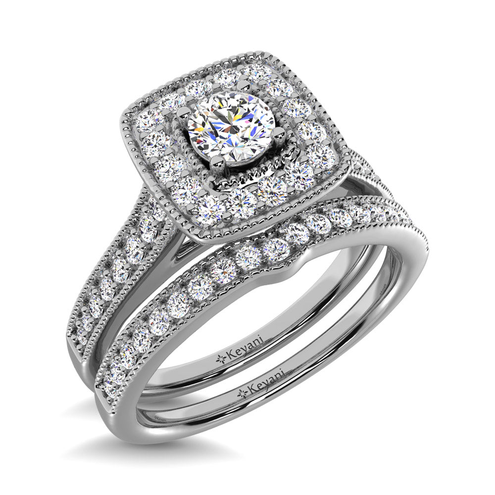 Diamond 3/4 Ct.Tw. Bridal Ring in 14K White Gold