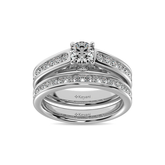 Diamond 1 1/2 Ct.Tw. Bridal Ring in 14K White Gold
