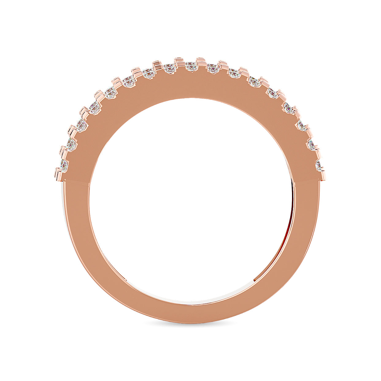 Diamond 1 Ct.Tw. Round and Baguette Fashion Band in 10K Rose Gold