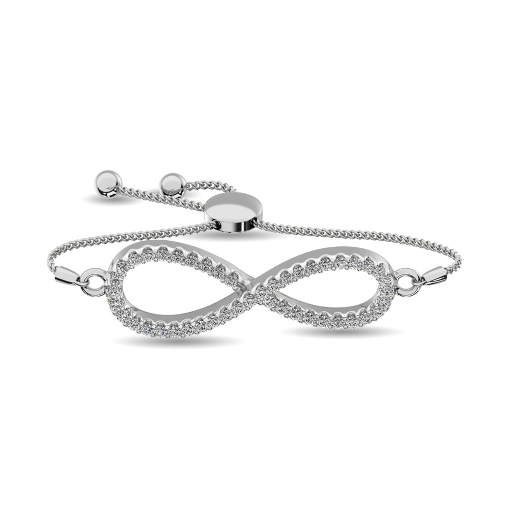 Diamond Infinity Bracelet 1/6 Ct.tw in Sterling Silver