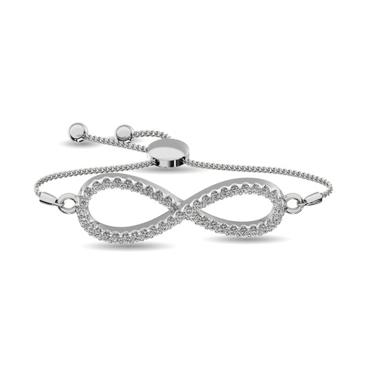 Diamond Infinity Bracelet 1/6 Ct.tw in Sterling Silver