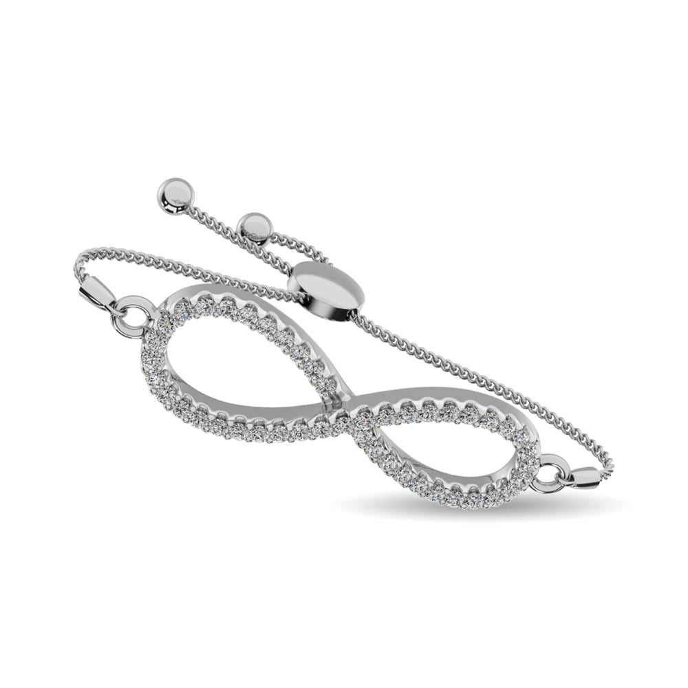 Diamond Infinity Bracelet 1/6 Ct.tw in Sterling Silver