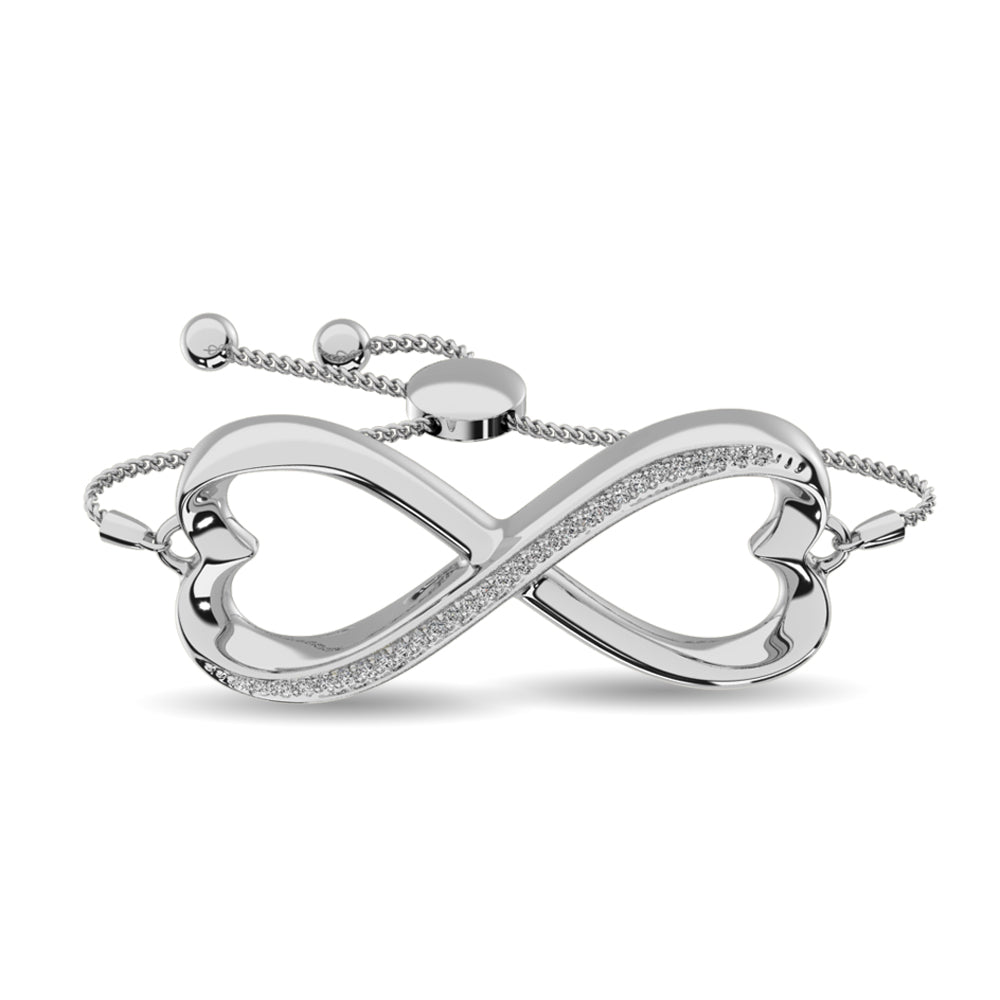 Diamond Infinity Bracelet 1/6 Ct.tw in Sterling Silver