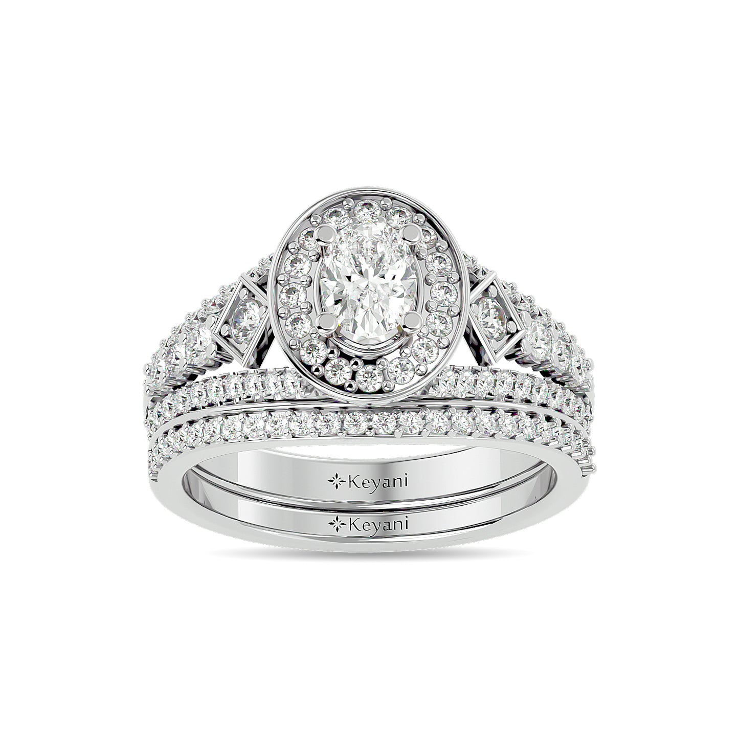 Diamond 1 1/4 Ct.Tw. Oval Shape Bridal Ring in 14K White Gold