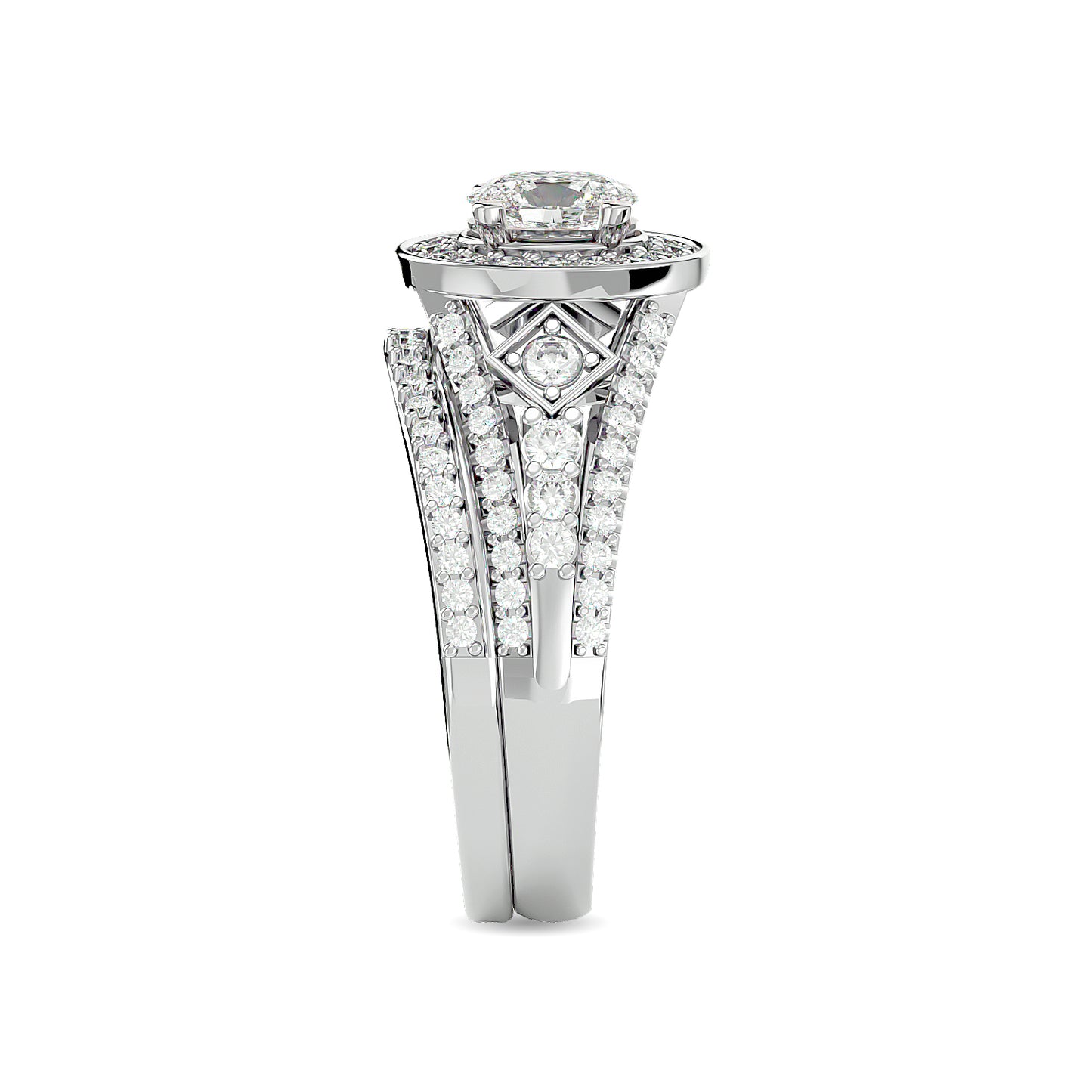 Diamond 1 1/4 Ct.Tw. Oval Shape Bridal Ring in 14K White Gold