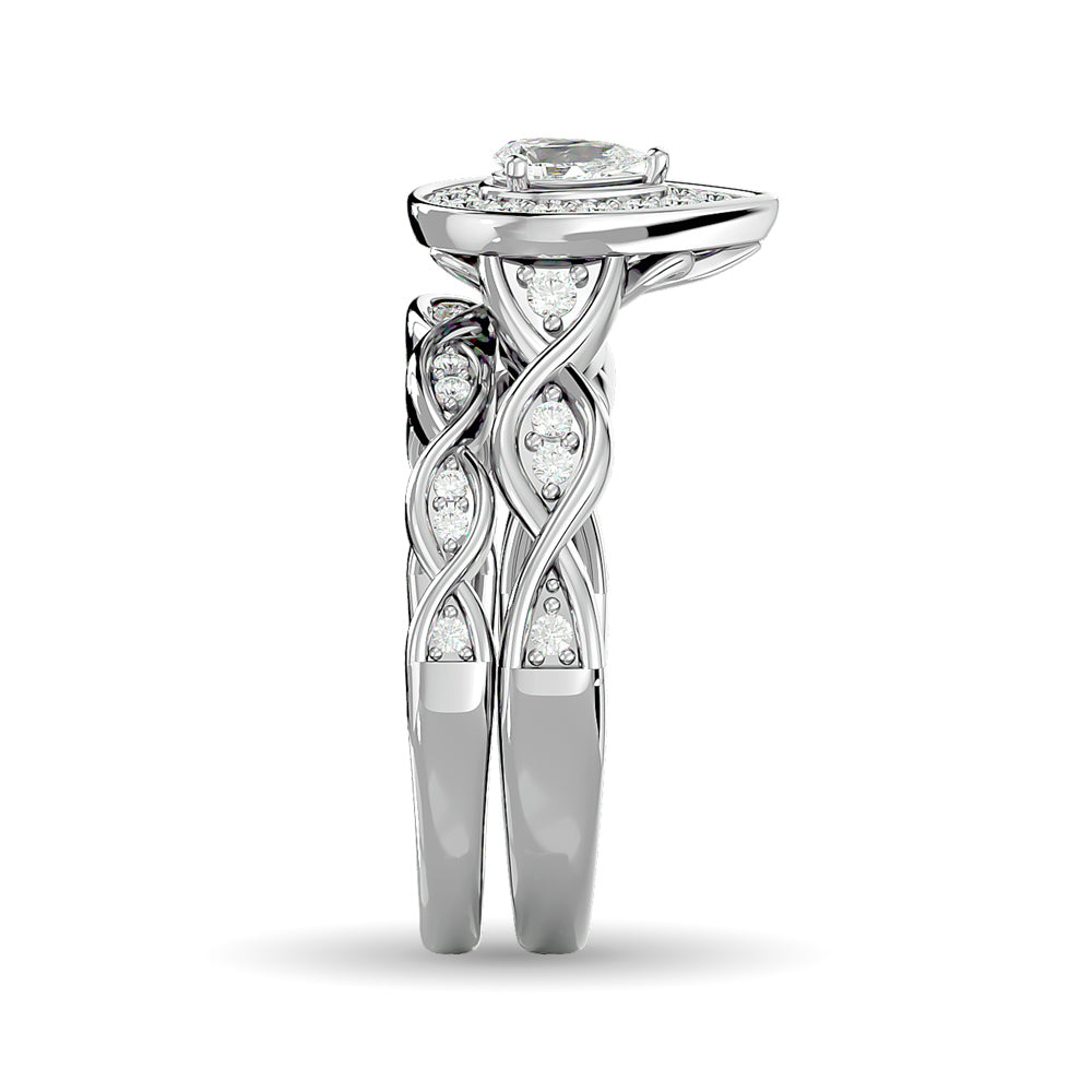 Diamond 1/2 Ct.Tw. Pear Cut Bridal Ring in 14K White Gold