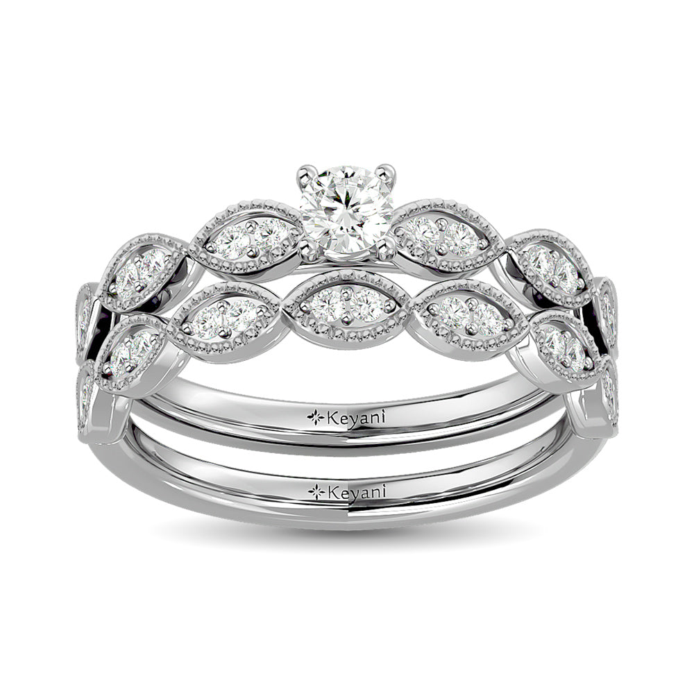 Diamond 3/4 Ct.Tw. Bridal Ring in 14K White Gold