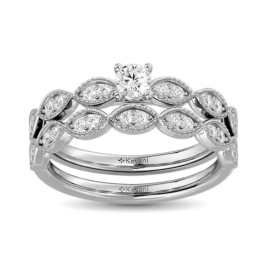 Diamond 3/4 Ct.Tw. Bridal Ring in 14K White Gold