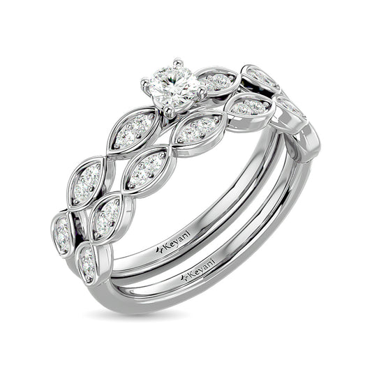 Diamond 3/4 Ct.Tw. Bridal Ring in 14K White Gold