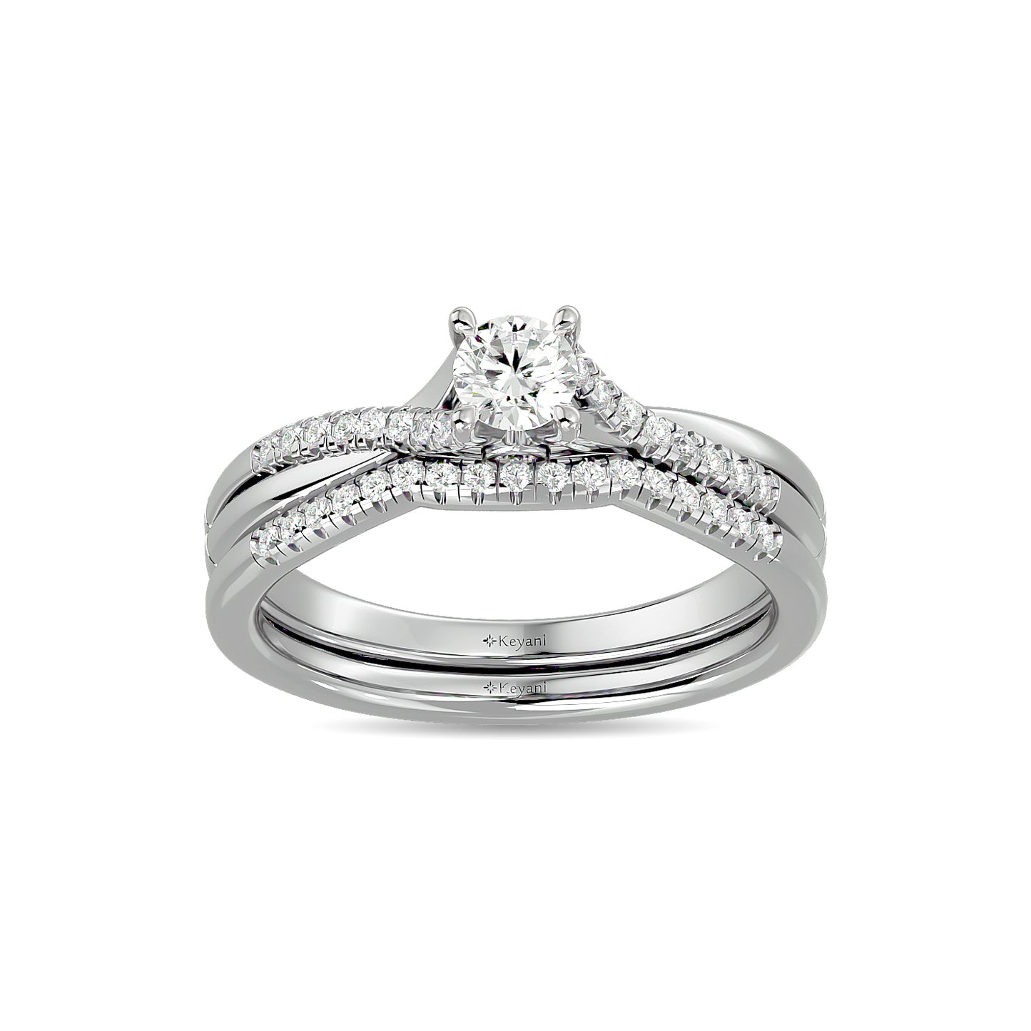 Diamond 1/2 Ct.Tw. Bridal Ring in 14K White Gold