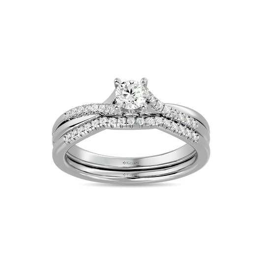Diamond 1/2 Ct.Tw. Bridal Ring in 14K White Gold
