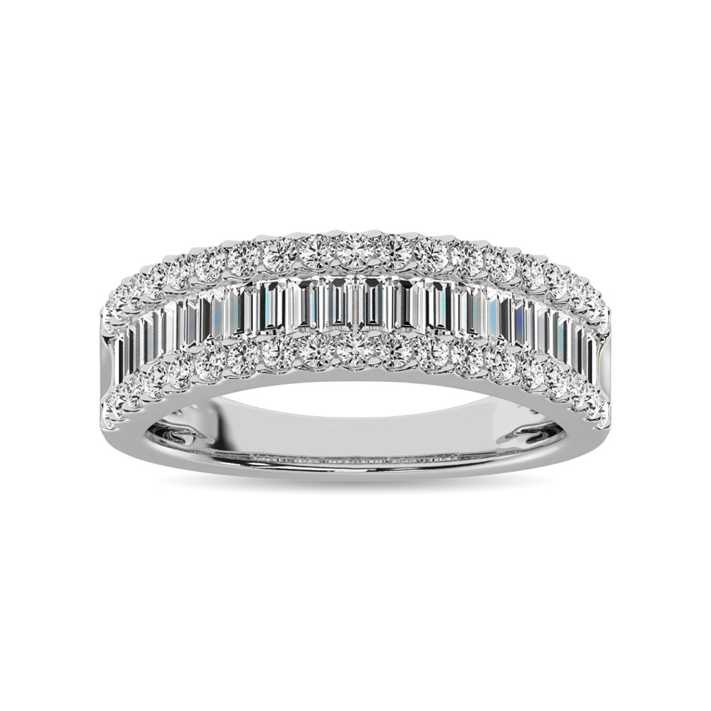 Diamond 2 Ct.Tw. Round and Baguette Fashion Band in 14K White Gold