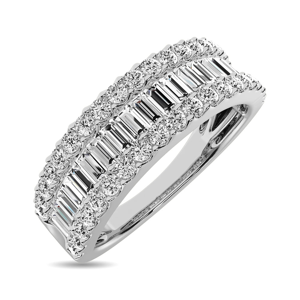 Diamond 2 Ct.Tw. Round and Baguette Fashion Band in 14K White Gold