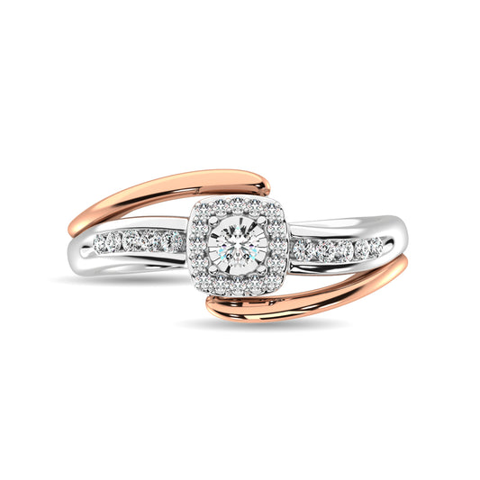 Diamond 1/6 Ct.tw Promise Ring  in 10K Rose and White Gold
