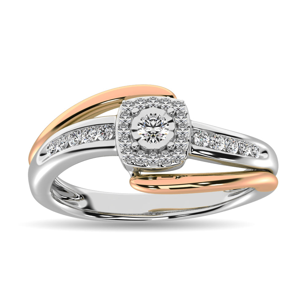 Diamond 1/6 Ct.tw Promise Ring  in 10K Rose and White Gold