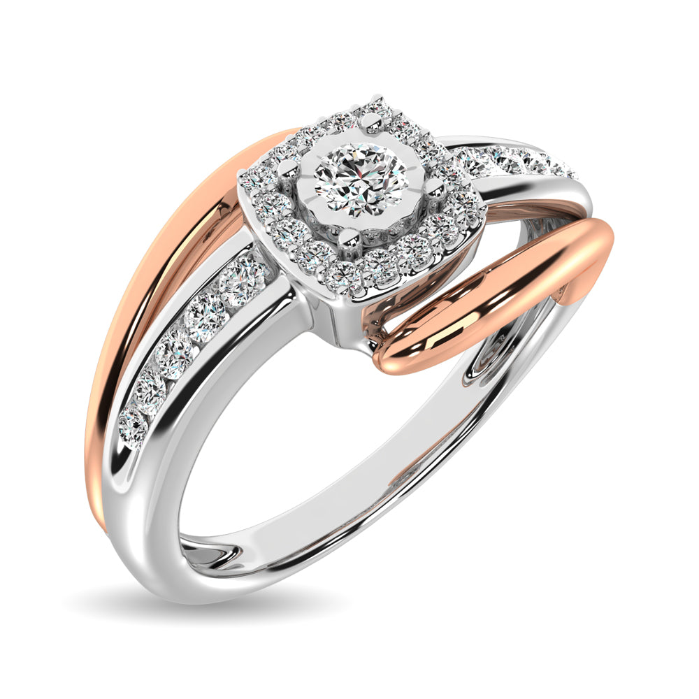 Diamond 1/6 Ct.tw Promise Ring  in 10K Rose and White Gold
