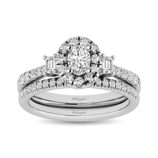 14KT White Gold 1Ct.Tw. Diamond keyani Bridal Ring